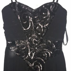 Black Chiffon Sequined Long Formal NWT